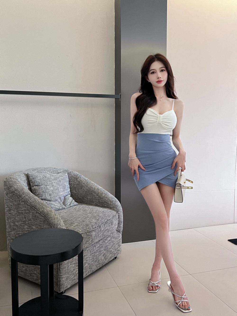 Summer sling package hip pure sexy dress