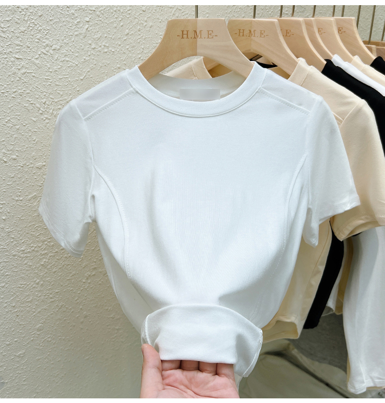 Short sleeve Western style T-shirt short bottoming tops