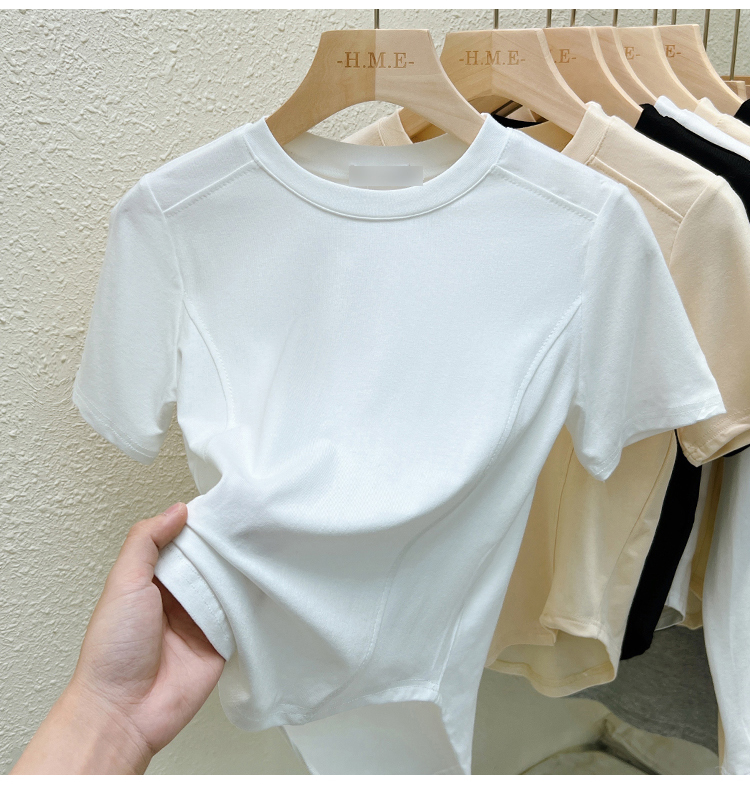 Short sleeve Western style T-shirt short bottoming tops