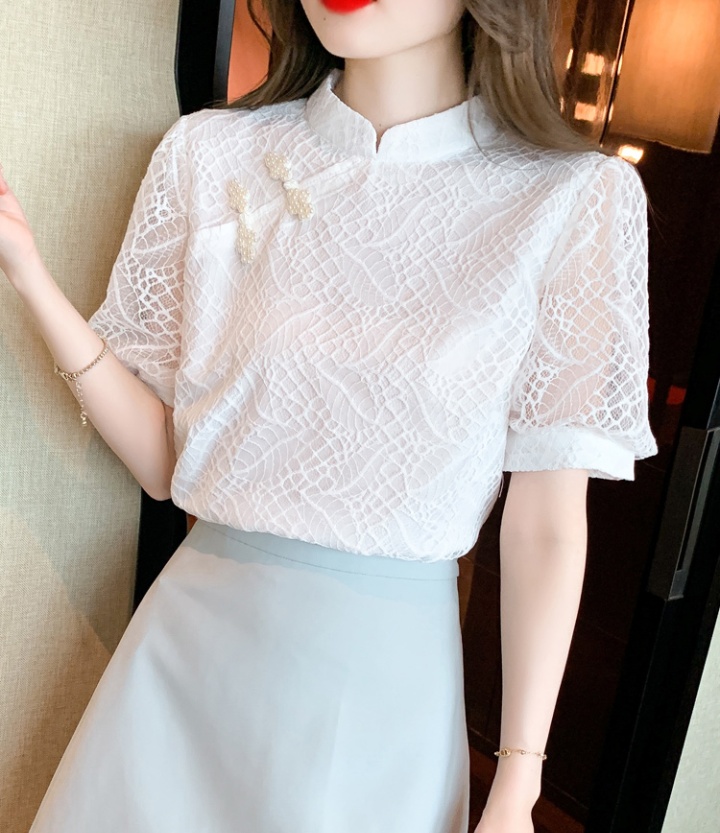 Summer short sleeve shirts Chinese style lace small shirt