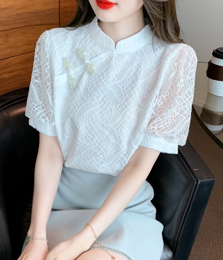 Summer short sleeve shirts Chinese style lace small shirt