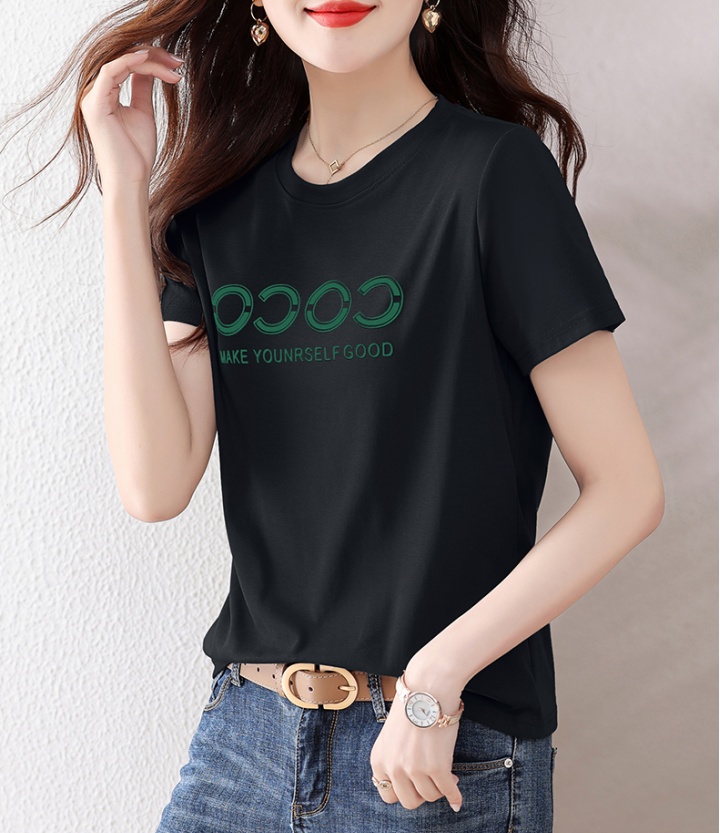 Short sleeve short T-shirt pure cotton tops for women