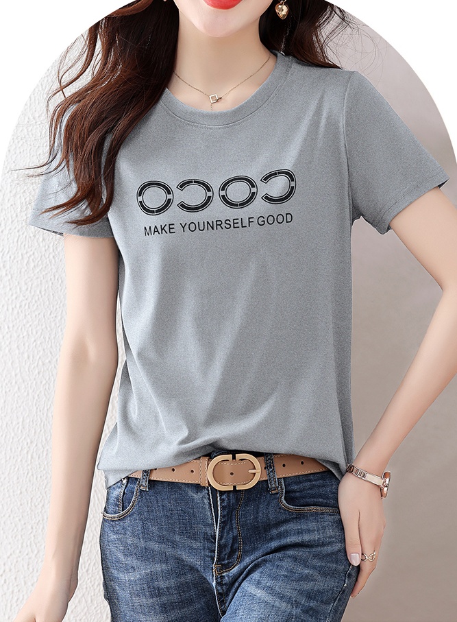 Short sleeve short T-shirt pure cotton tops for women