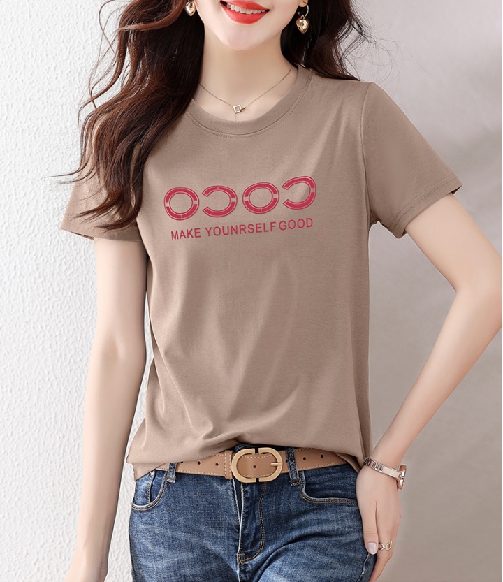 Short sleeve short T-shirt pure cotton tops for women