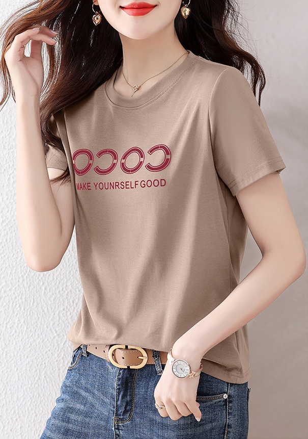 Short sleeve short T-shirt pure cotton tops for women