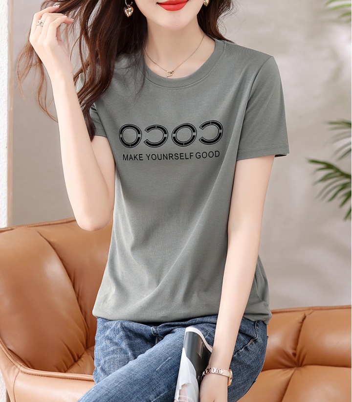 Short sleeve short T-shirt pure cotton tops for women