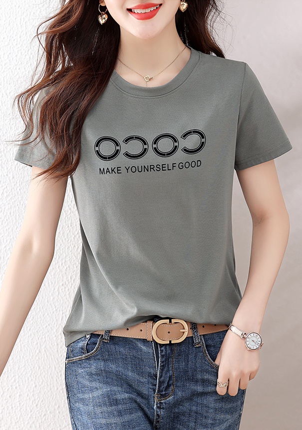 Short sleeve short T-shirt pure cotton tops for women