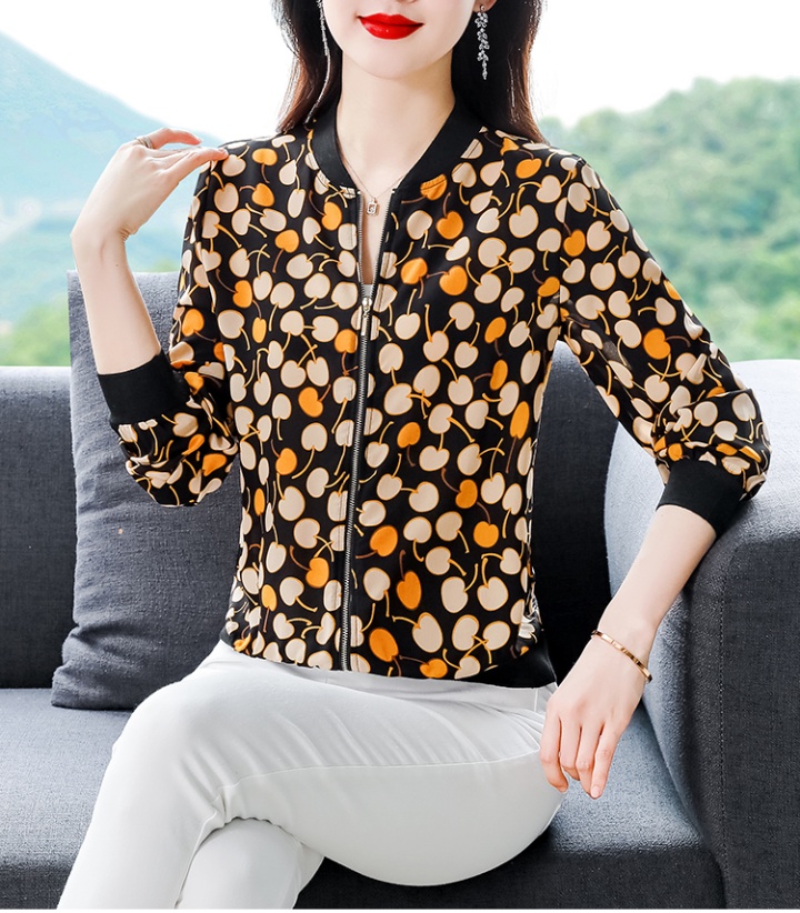 Middle-aged zip tops Casual jacket for women