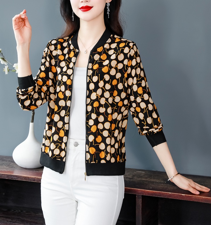 Middle-aged zip tops Casual jacket for women