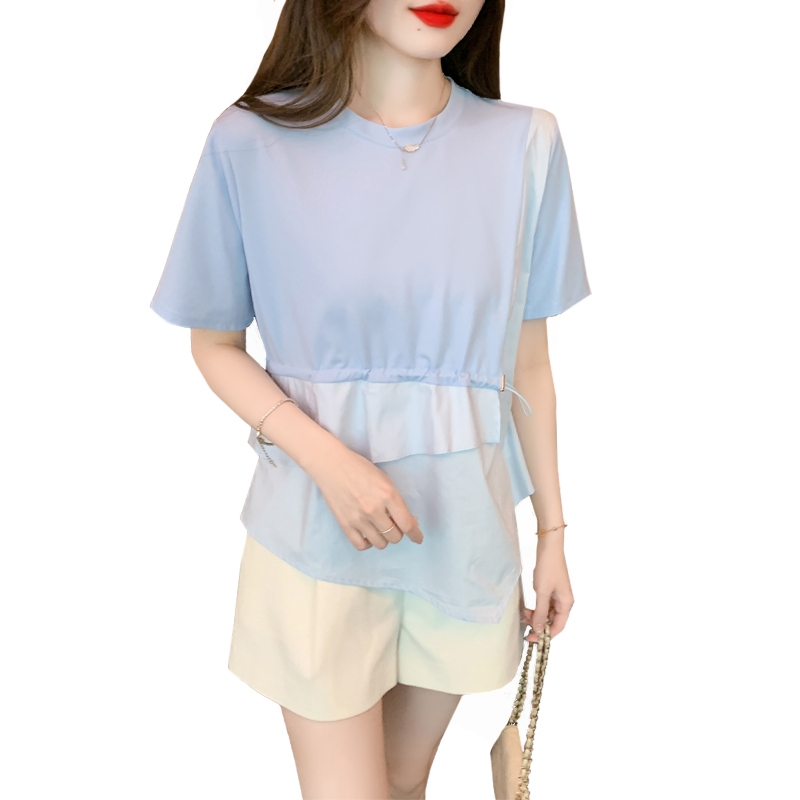 Short irregular T-shirt unique summer tops for women