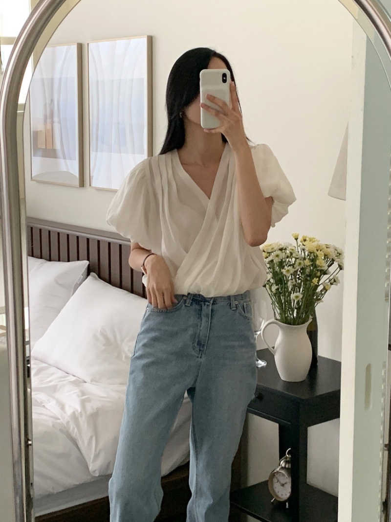 Korean style sweet shirt summer temperament tops