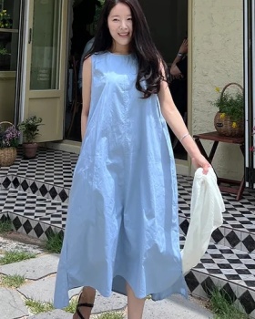 Simple Korean style loose dress halter sleeveless vest