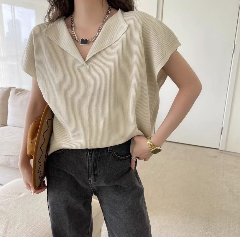 Short sleeve thin summer shirts knitted loose Korean style T-shirt