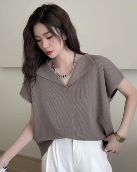 Short sleeve thin summer shirts knitted loose Korean style T-shirt