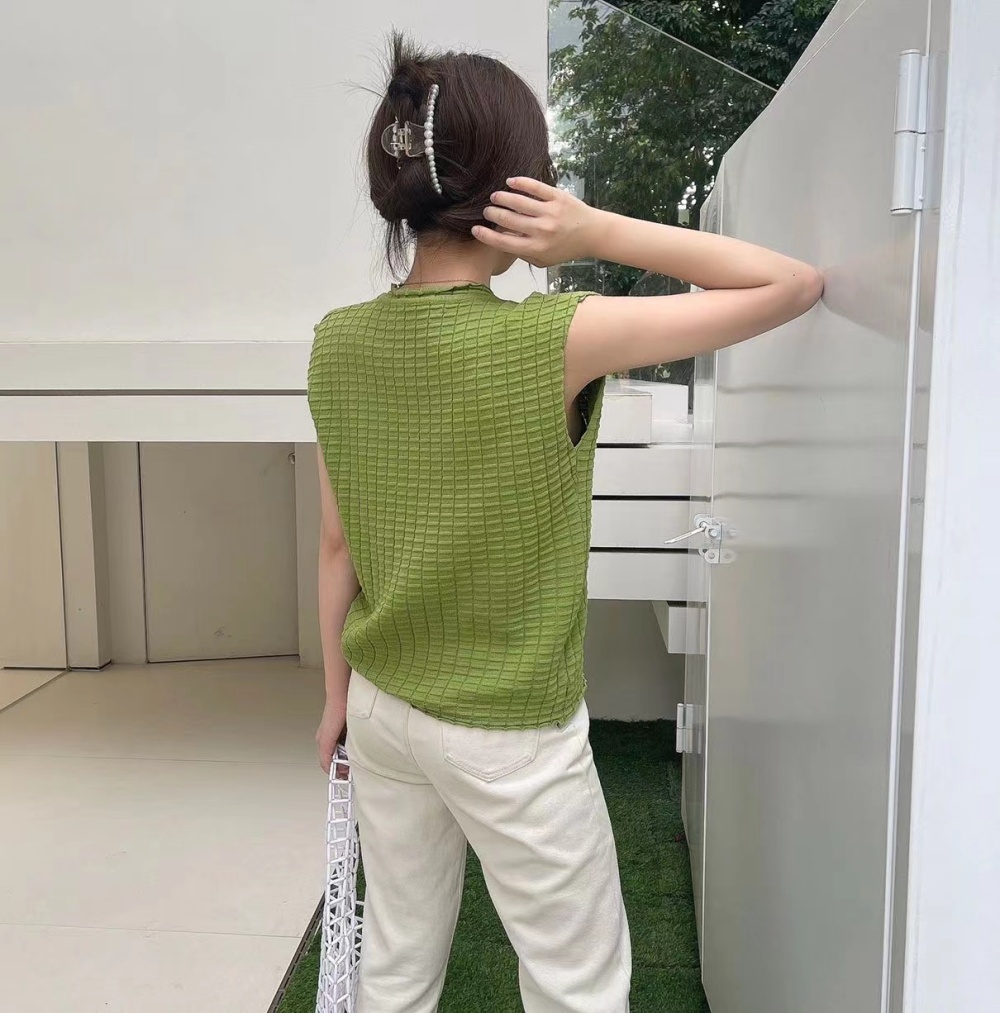 Knitted all-match waistcoat pure pullover vest for women