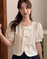 Chinese style Korean style shirt summer bubble tops