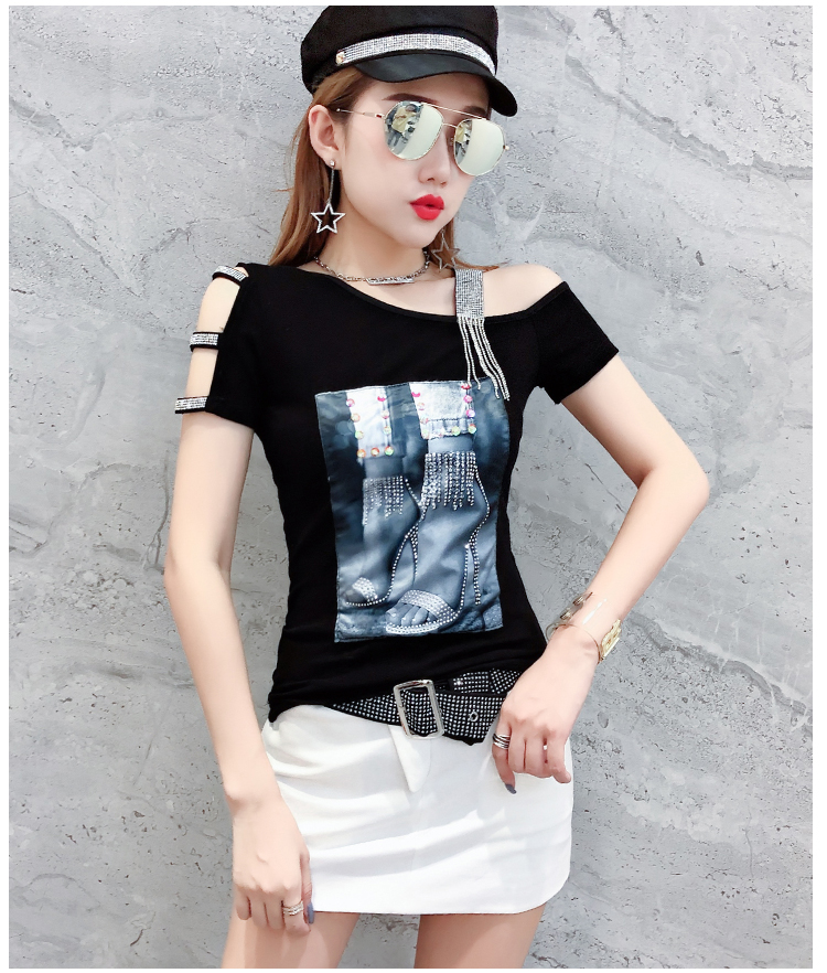 Strapless colors small shirt little sexy T-shirt for women