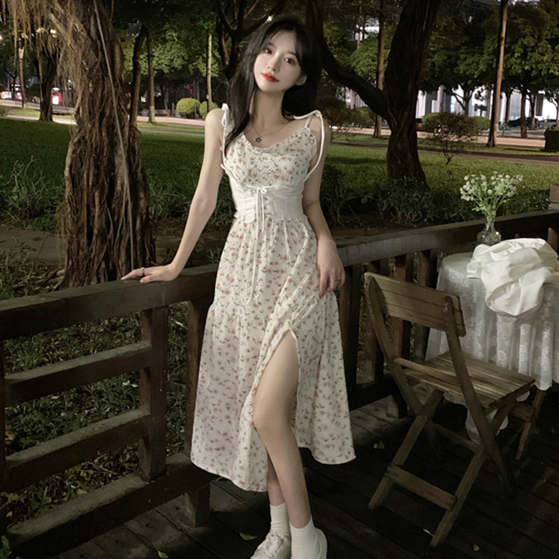 Tender temperament dress floral long dress for women