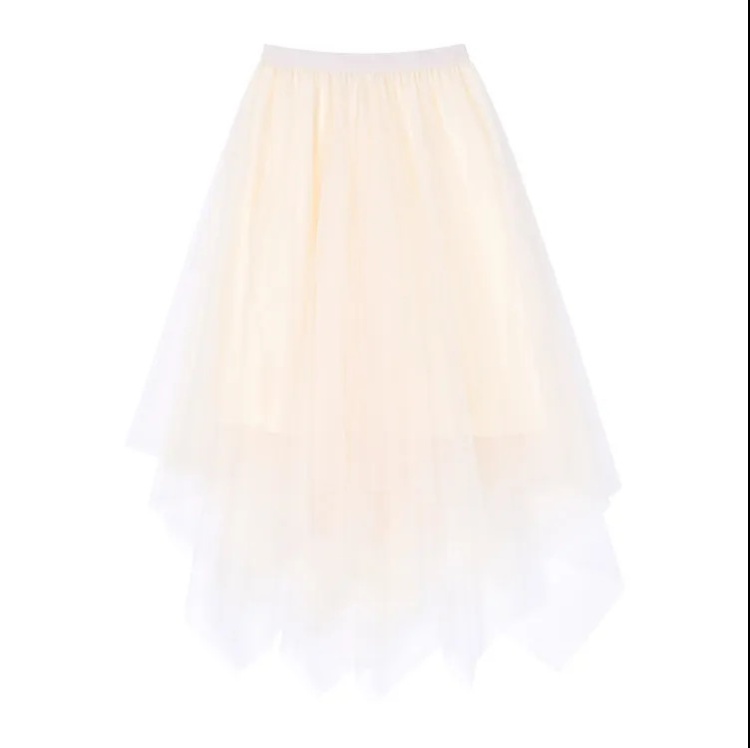 Spring and summer high waist gauze lady skirt