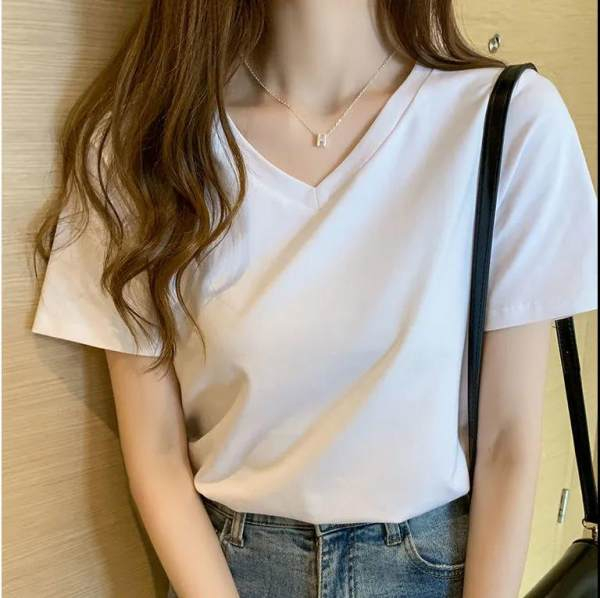 All-match bottoming shirt pure cotton tops for women