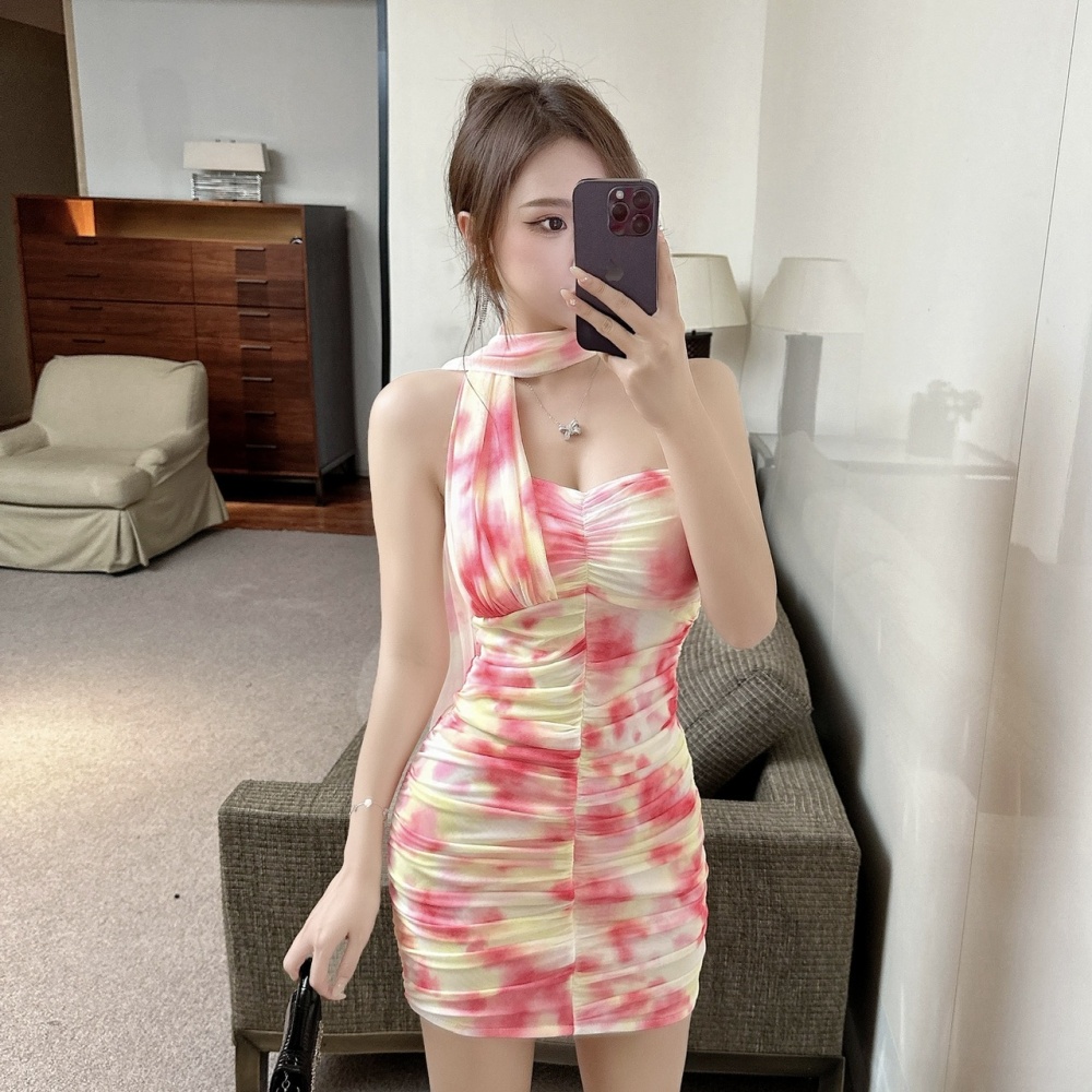 Summer spicegirl wrapped chest slim elegant dress