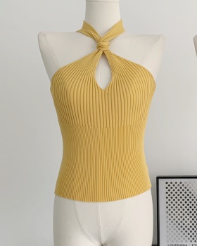 Summer halter spicegirl knitted sling temperament tops