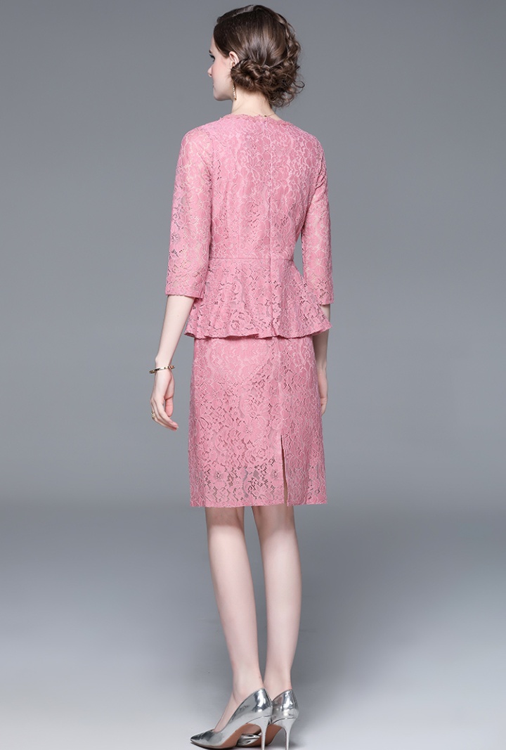 Slim spring and autumn lace temperament simple dress