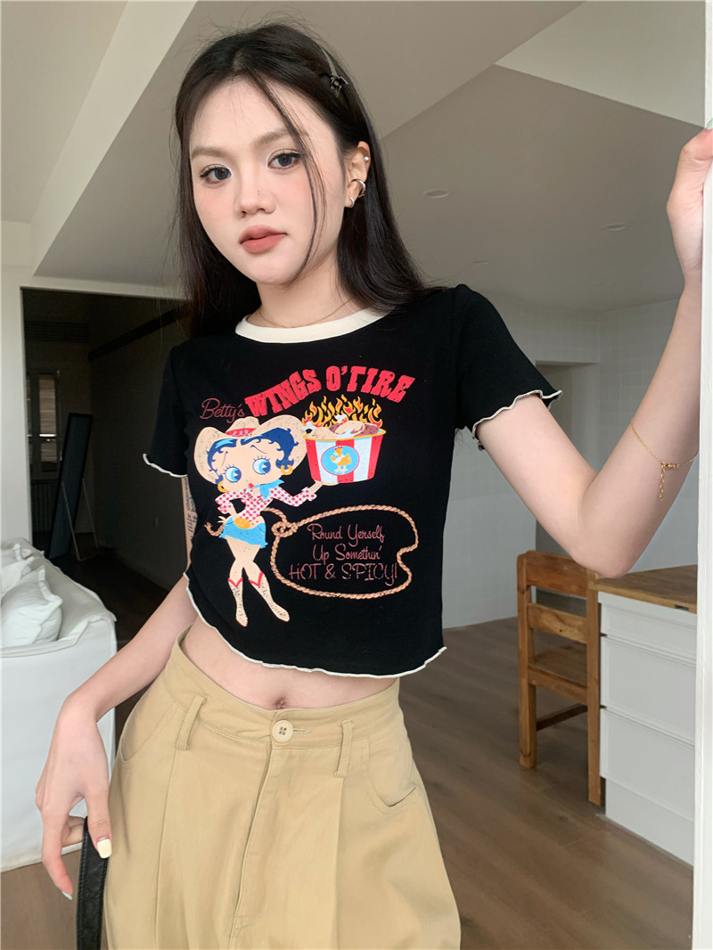 Printing cartoon short sleeve spicegirl T-shirt