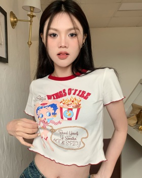 Printing cartoon short sleeve spicegirl T-shirt