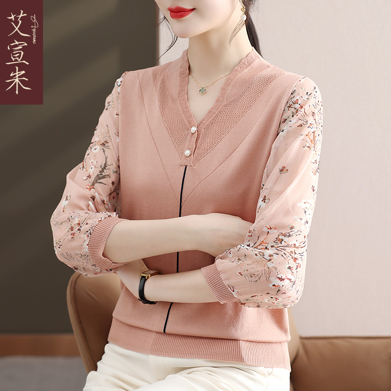 Middle-aged T-shirt fashion small shirt for women