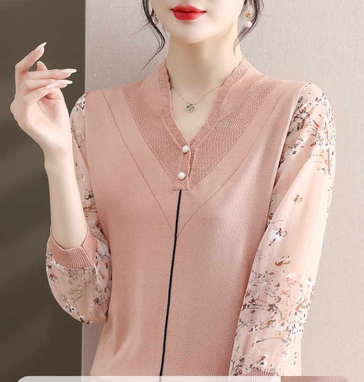 Middle-aged T-shirt fashion small shirt for women