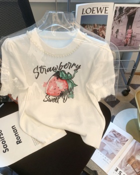 Strawberries printing tops summer sweater for women