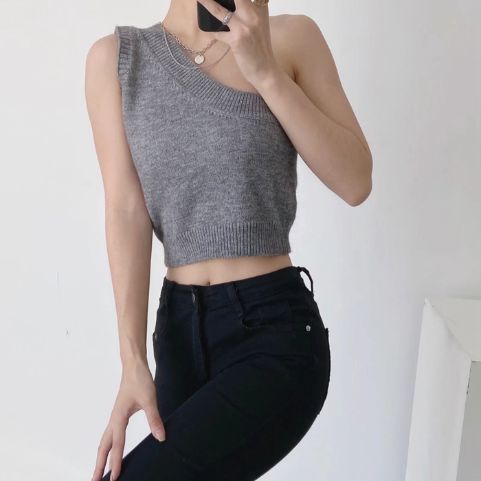 Autumn and winter knitted vest sexy tops