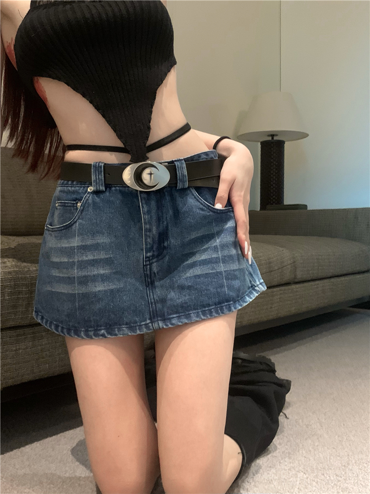 Summer high waist spicegirl skirt retro denim pants