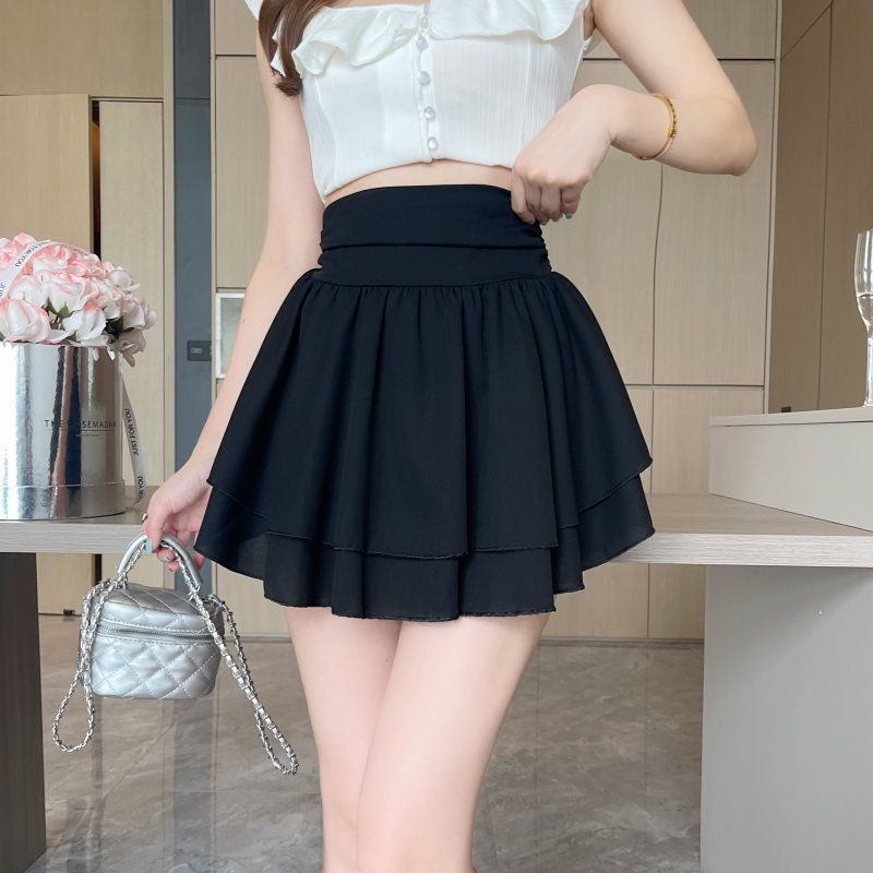 High waist short skirt thick and disorderly skirt for women