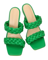 Fashion slippers weave high-heeled shoes for women