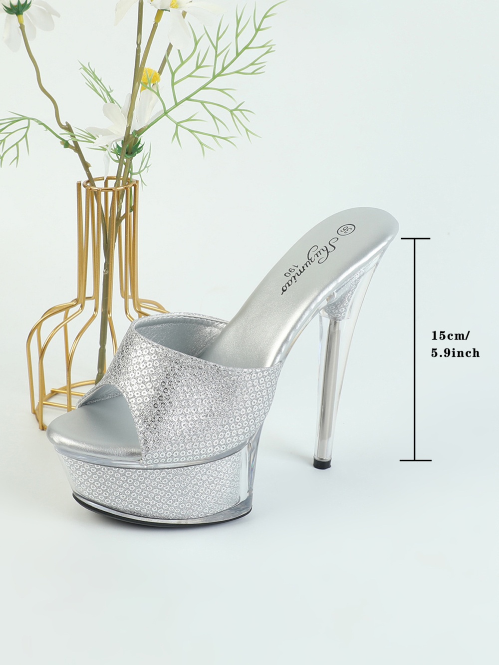 High-heeled crystal wedding shoes sexy shoes