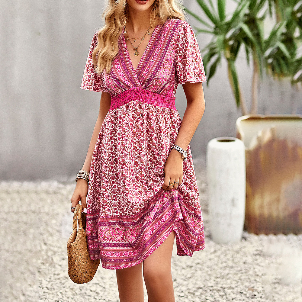 Casual Bohemian style long dress summer European style dress
