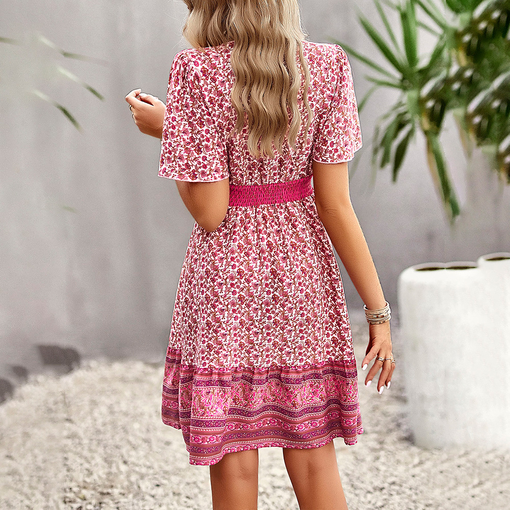 Casual Bohemian style long dress summer European style dress