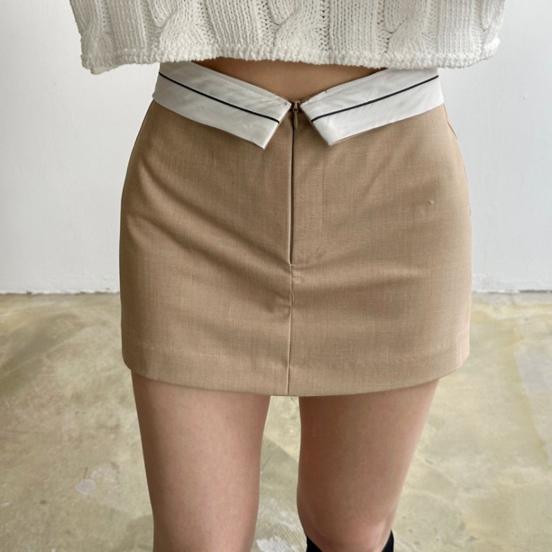 Flanging Korean style short skirt mixed colors culottes