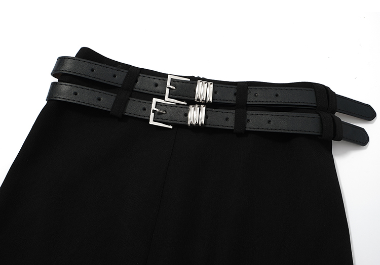 Spring and summer high waist belt split skirt for women