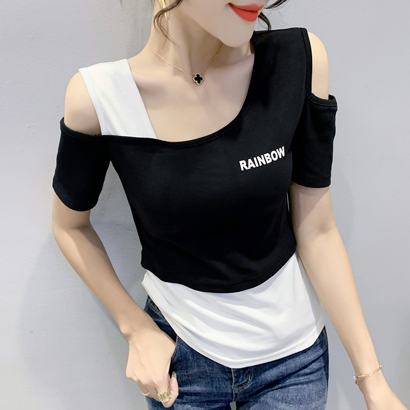 Mixed colors fashion short sleeve summer T-shirt for women