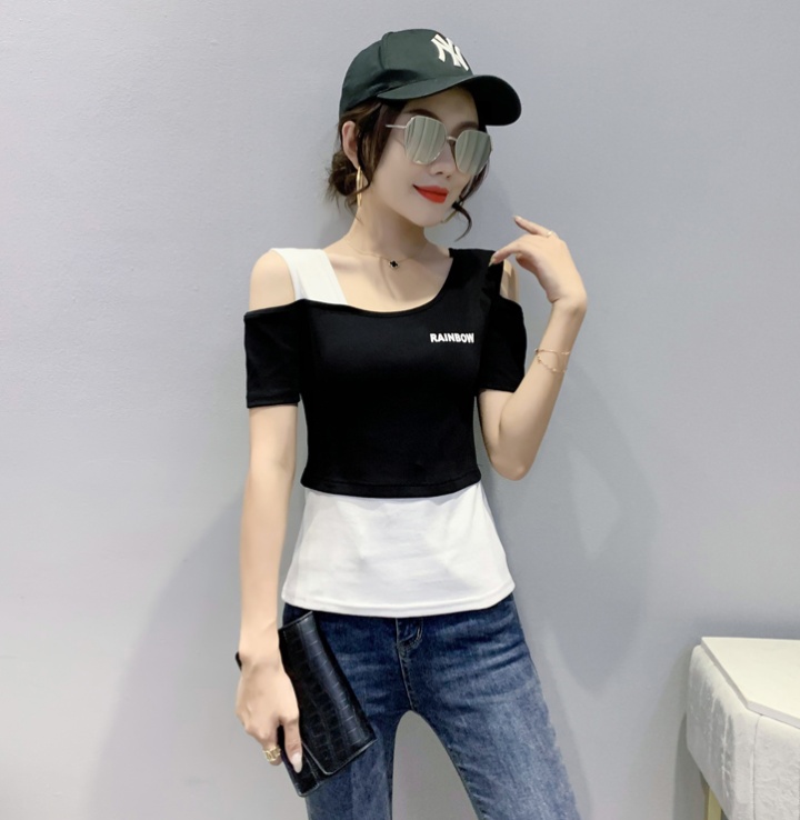 Mixed colors fashion short sleeve summer T-shirt for women