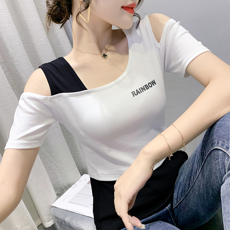 Mixed colors fashion short sleeve summer T-shirt for women