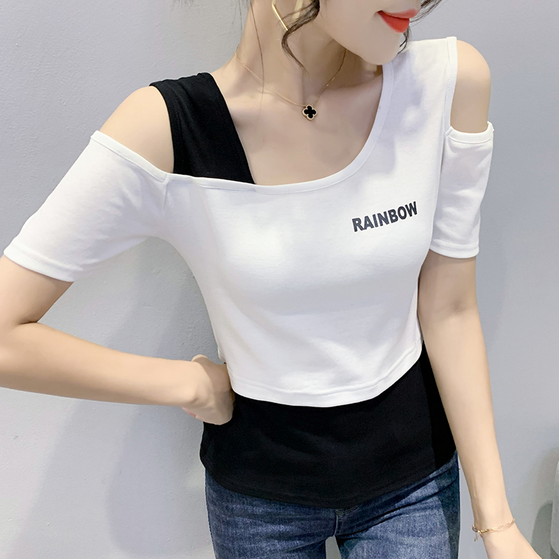 Mixed colors fashion short sleeve summer T-shirt for women