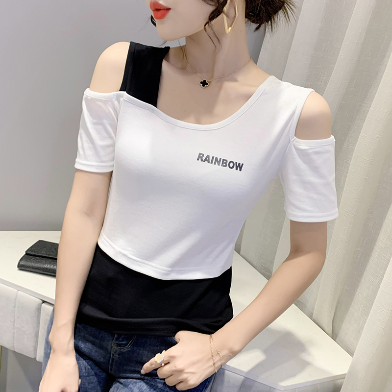 Mixed colors fashion short sleeve summer T-shirt for women