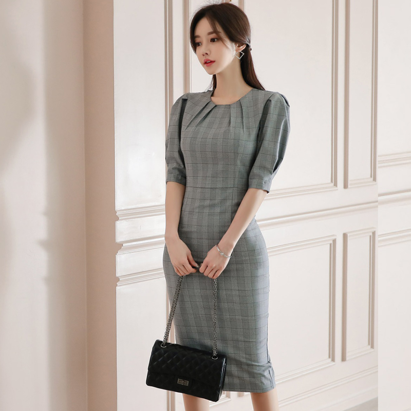 Temperament summer profession slim long Korean style dress