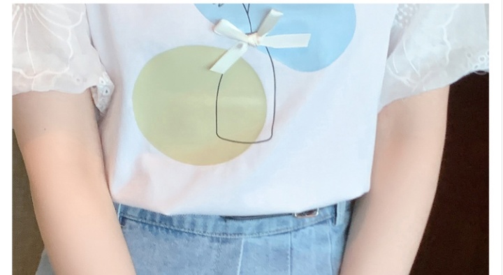 Simple splice small shirt pullover chiffon T-shirt for women