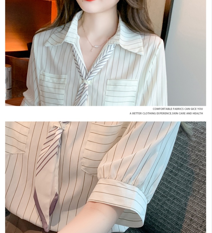 Simple stripe small shirt Korean style summer scarves