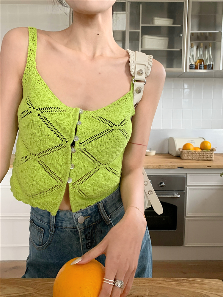 Sling wears outside knitted tops unique short vest for women